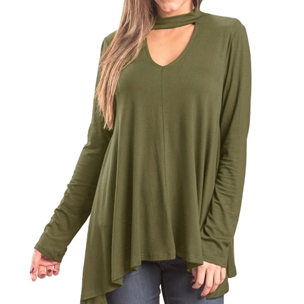 Mock neck tunic